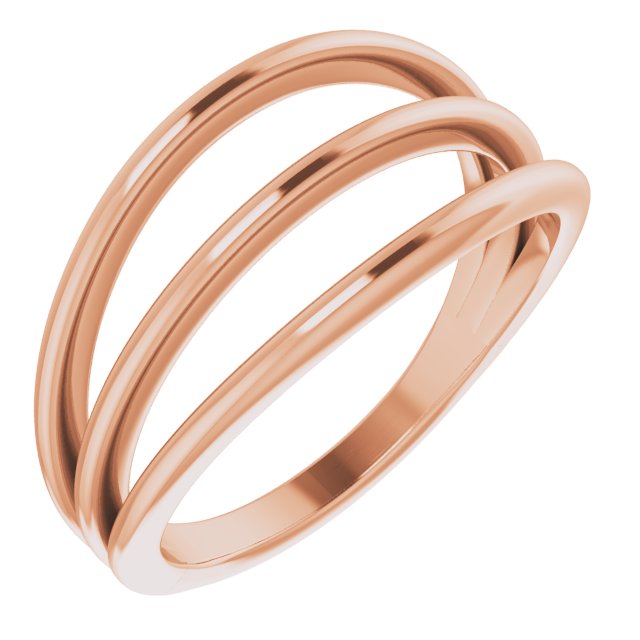 14K Rose Negative Space Ring