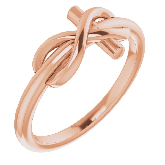 14K Rose Infinity-Inspired Cross Ring