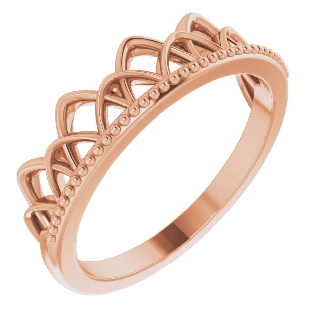14K Rose Stackable Crown Ring