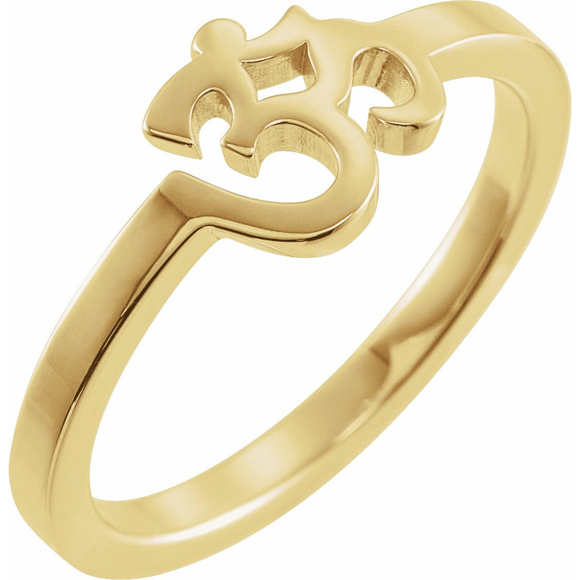 14K Yellow Petite Om Ring