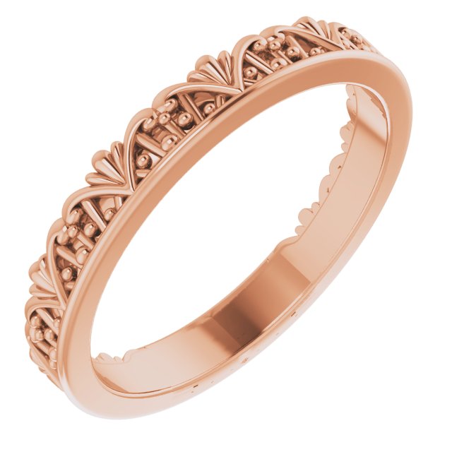 14K Rose Stackable Crown Ring