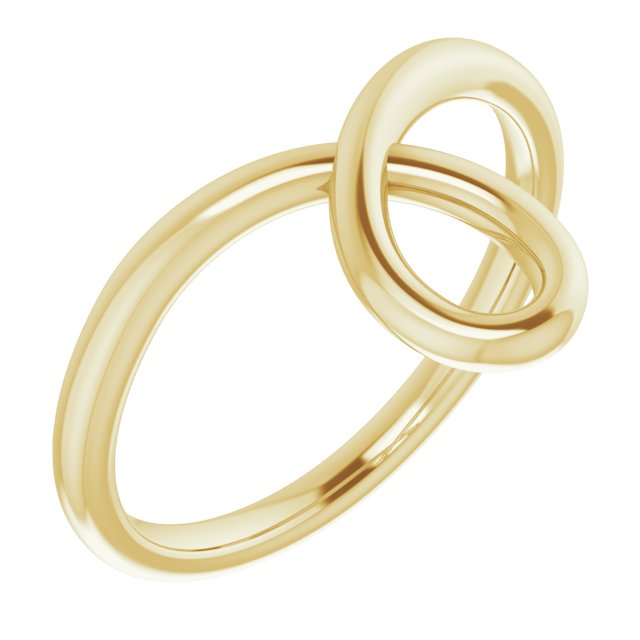 14K Yellow Looped Bypass Ring