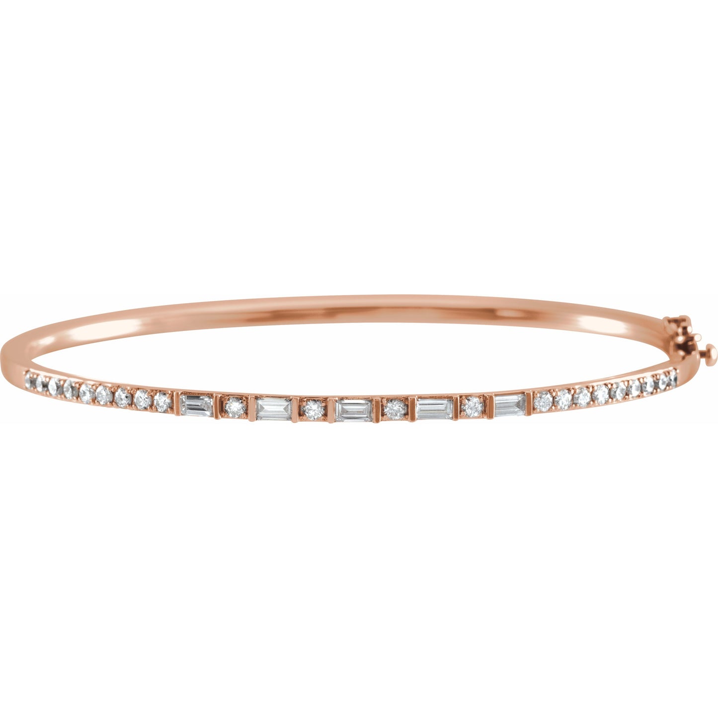 14K Rose 1 CTW Diamond 7 Bangle Bracelet