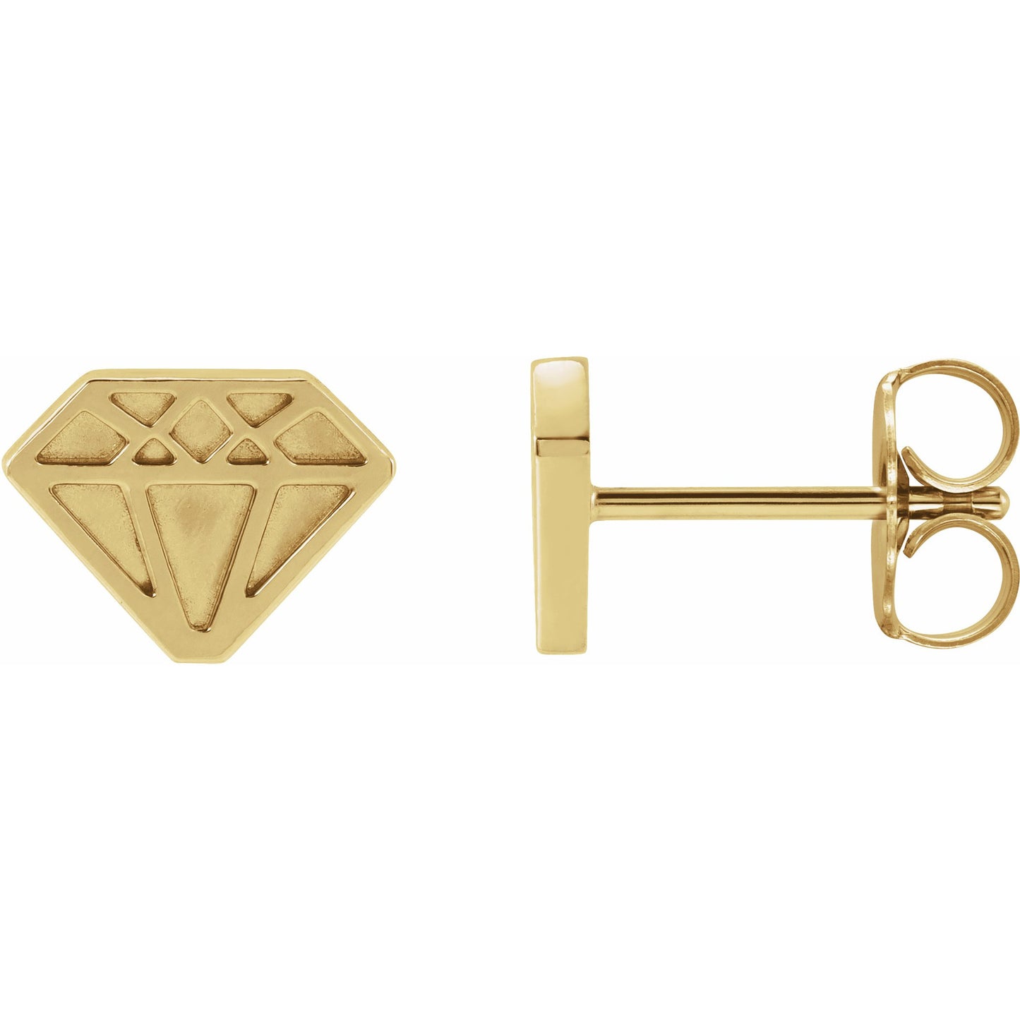 14K Yellow 8.7x6.5 mm Tiny Diamond Earrings