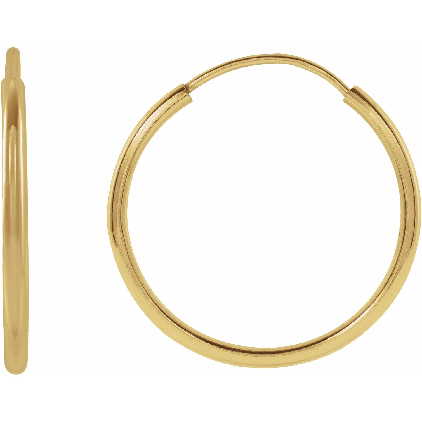 14K Yellow 15 mm Endless Huggies
