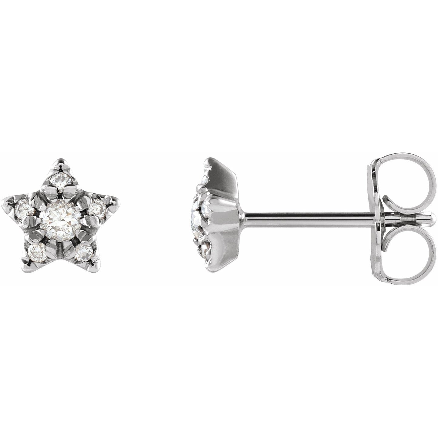 Platinum 1/10 CTW Diamond Star Earrings