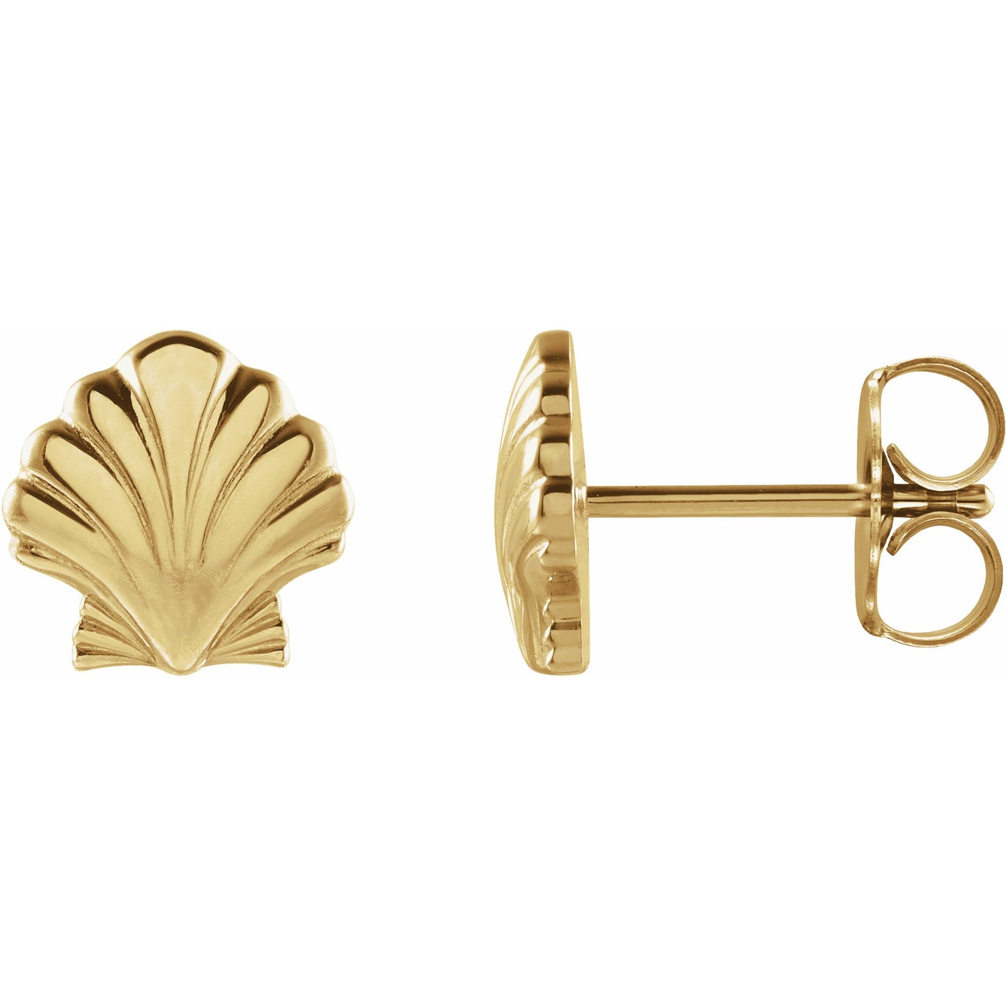 14K Yellow Tiny Shell Earrings