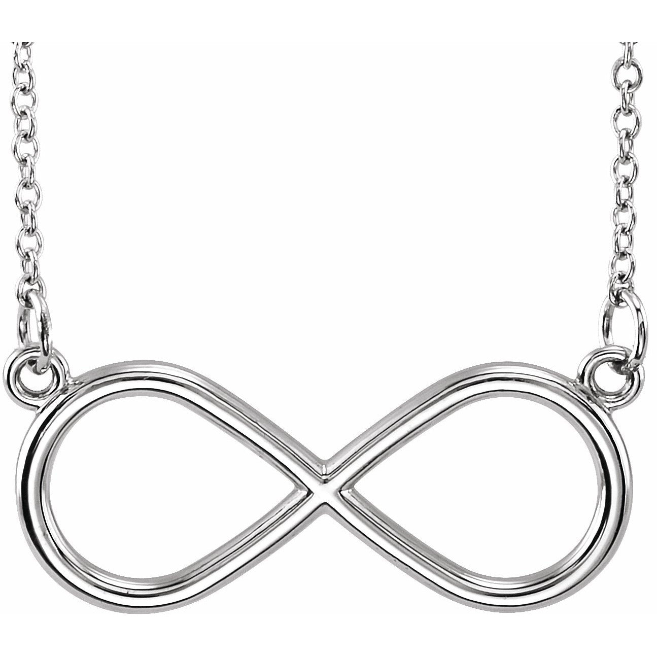 14K White Infinity-Inspired 18 Necklace