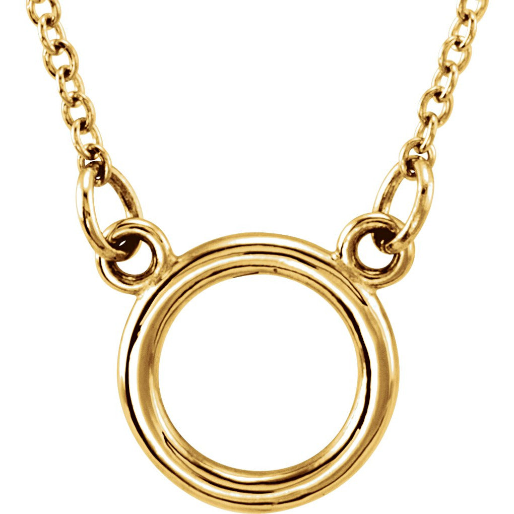 14K Yellow Tiny Poshu00ae Circle 16-18 Necklace