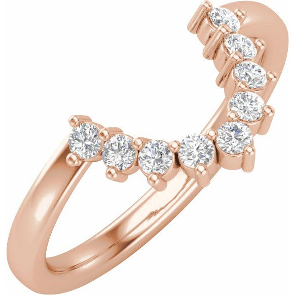 14K Rose 1/3 CTW Matching Diamond Band