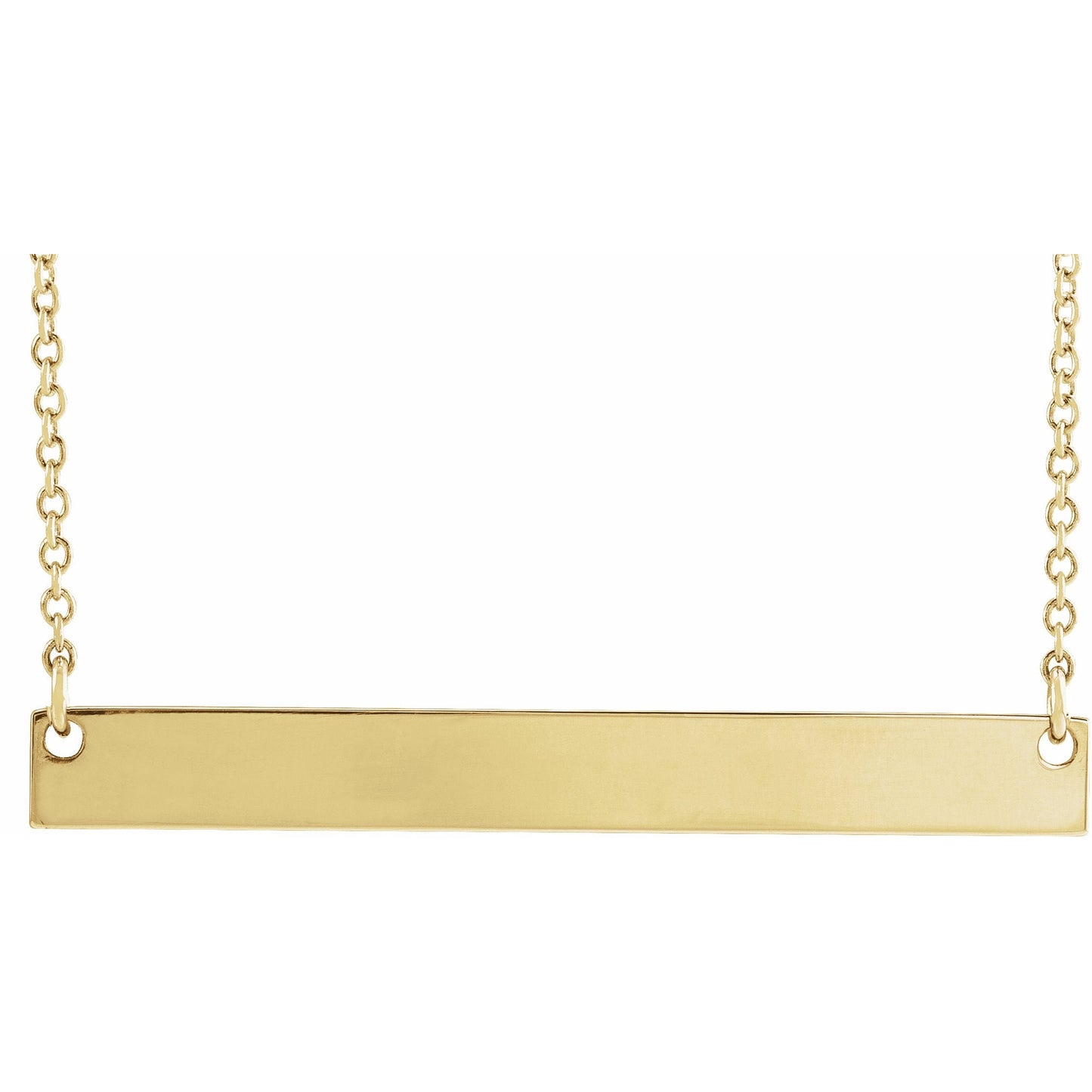 14K Yellow 34x4 mm Bar 18 Necklace