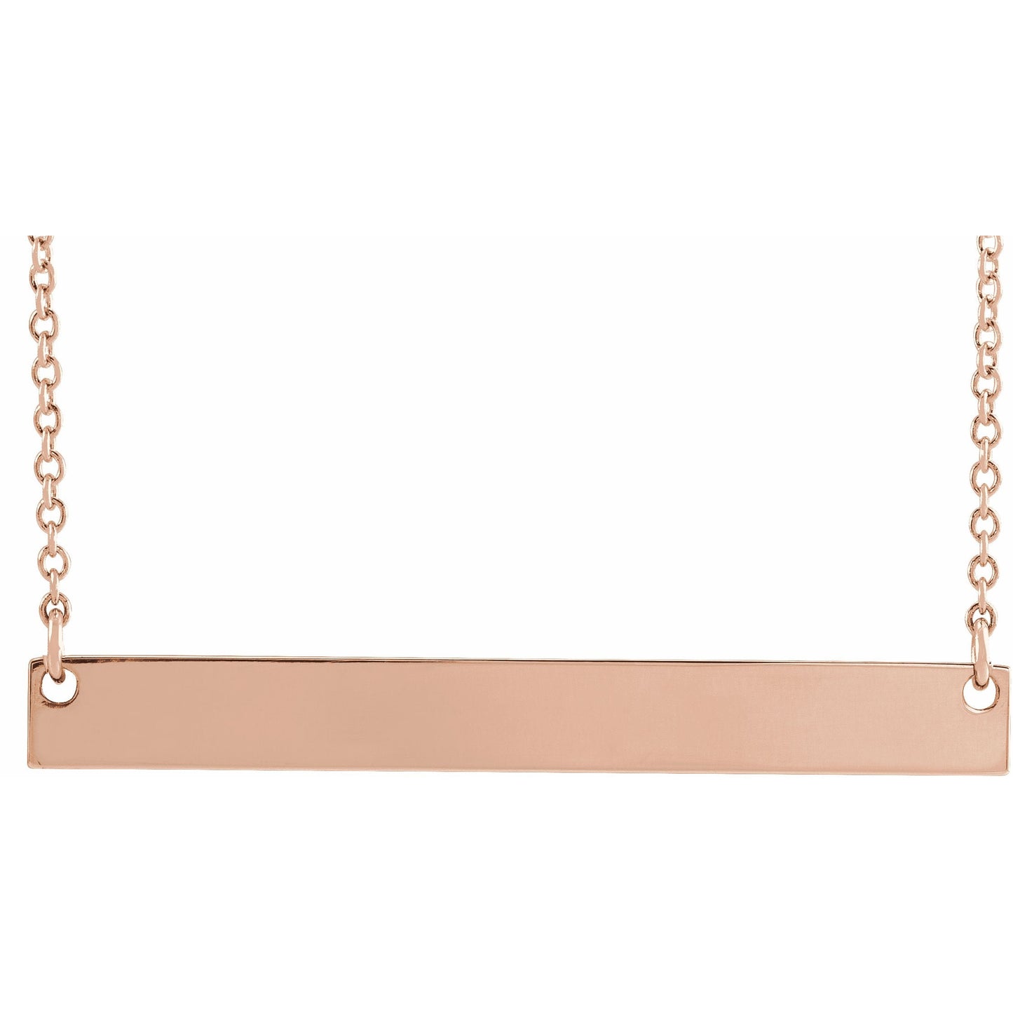 14K Rose 34x4 mm Bar 18 Necklace