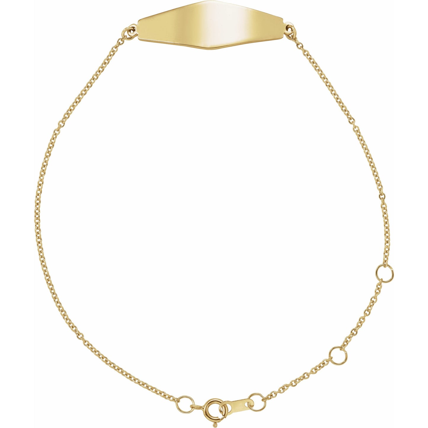 14K Yellow Curved Bar 6-7 Bracelet