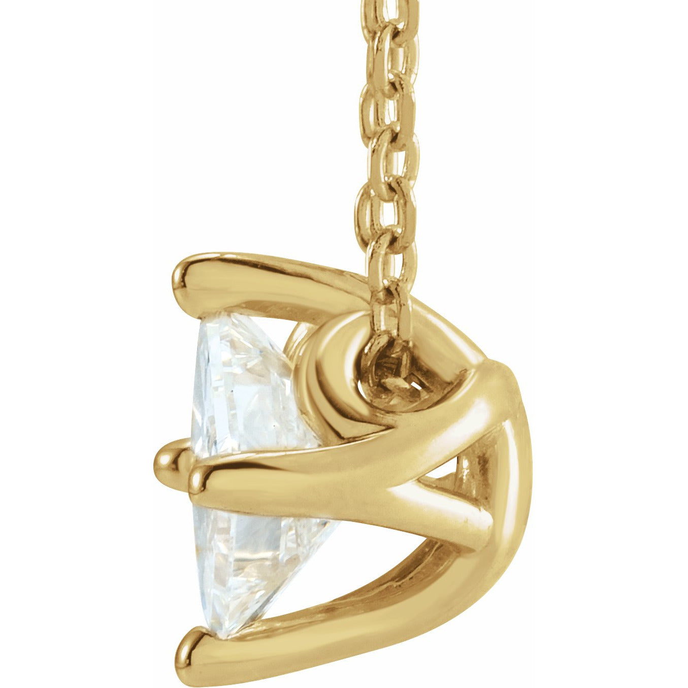 14K Yellow 1/2 CT Diamond Solitaire 16-18 Necklace