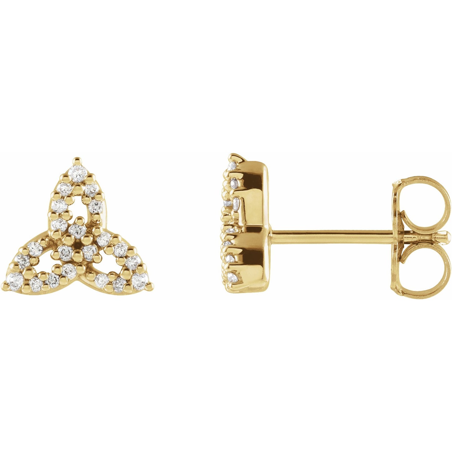 14K Yellow 1/10 CTW Diamond Celtic Trinity Earrings