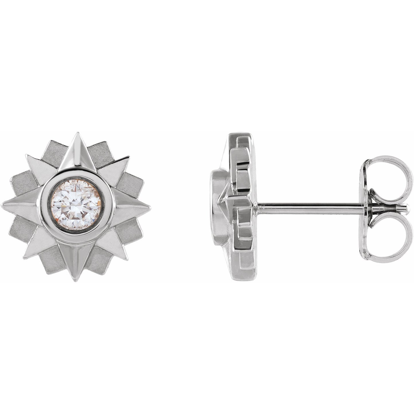 14K White 1/3 CTW Diamond Sun Earrings