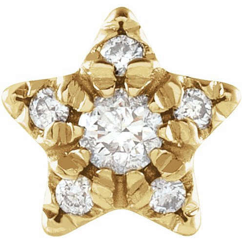 14K Yellow .05 CTW Diamond Star Single Earring
