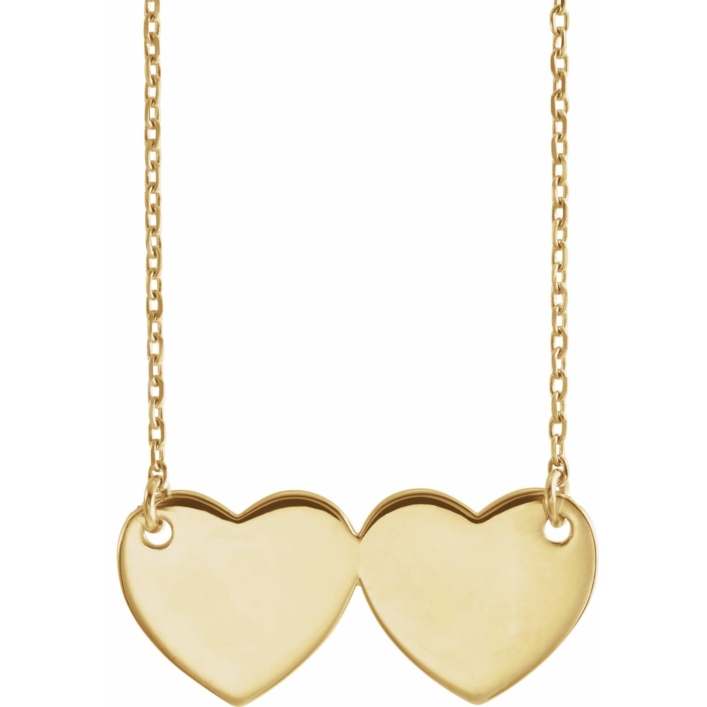 14K Yellow Double Heart 17 Necklace
