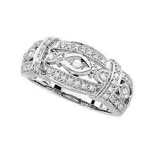 14K White 1/4 CTW Diamond Ring