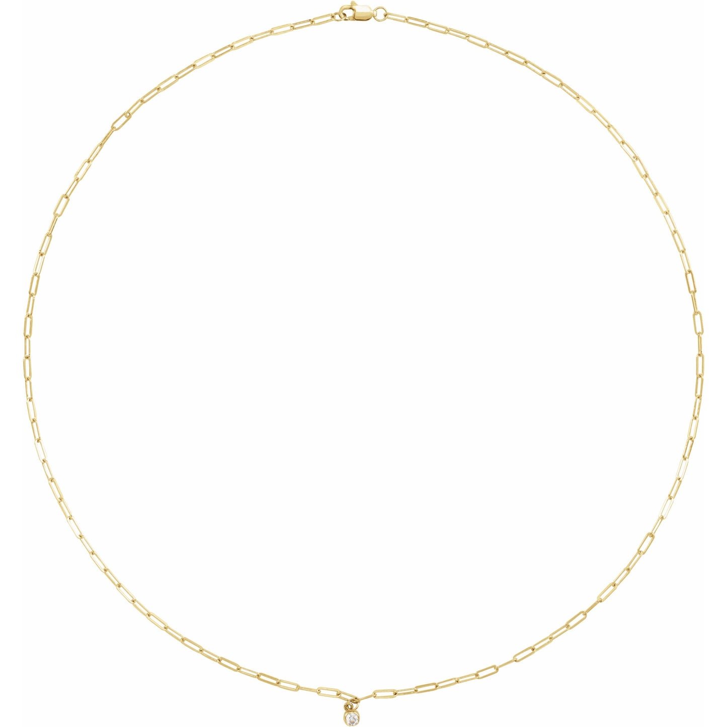 14K Yellow 1/10 CT Diamond Micro Bezel-Set 18 Necklace