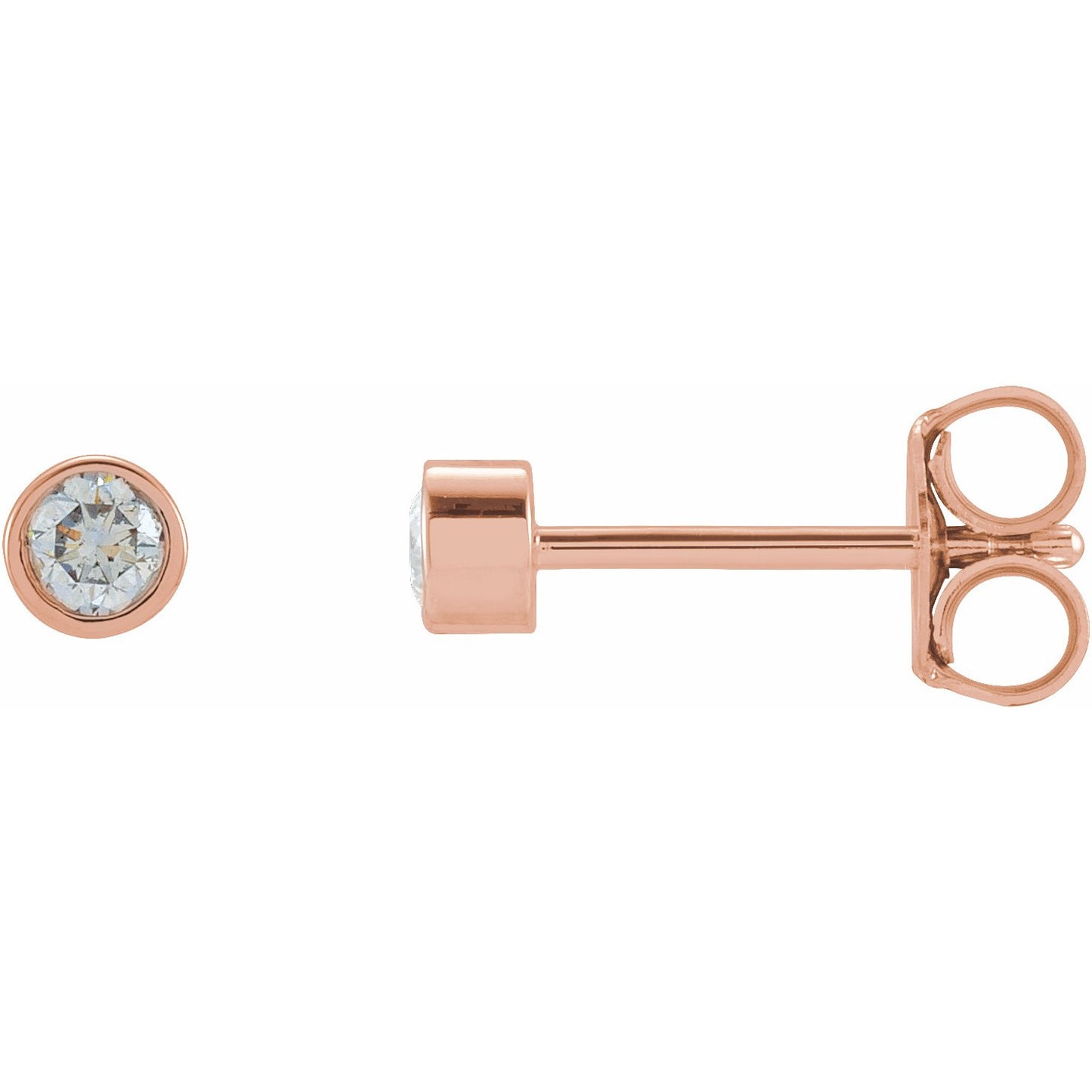 14K Rose .0125 CTW Diamond Micro Stud Earrings