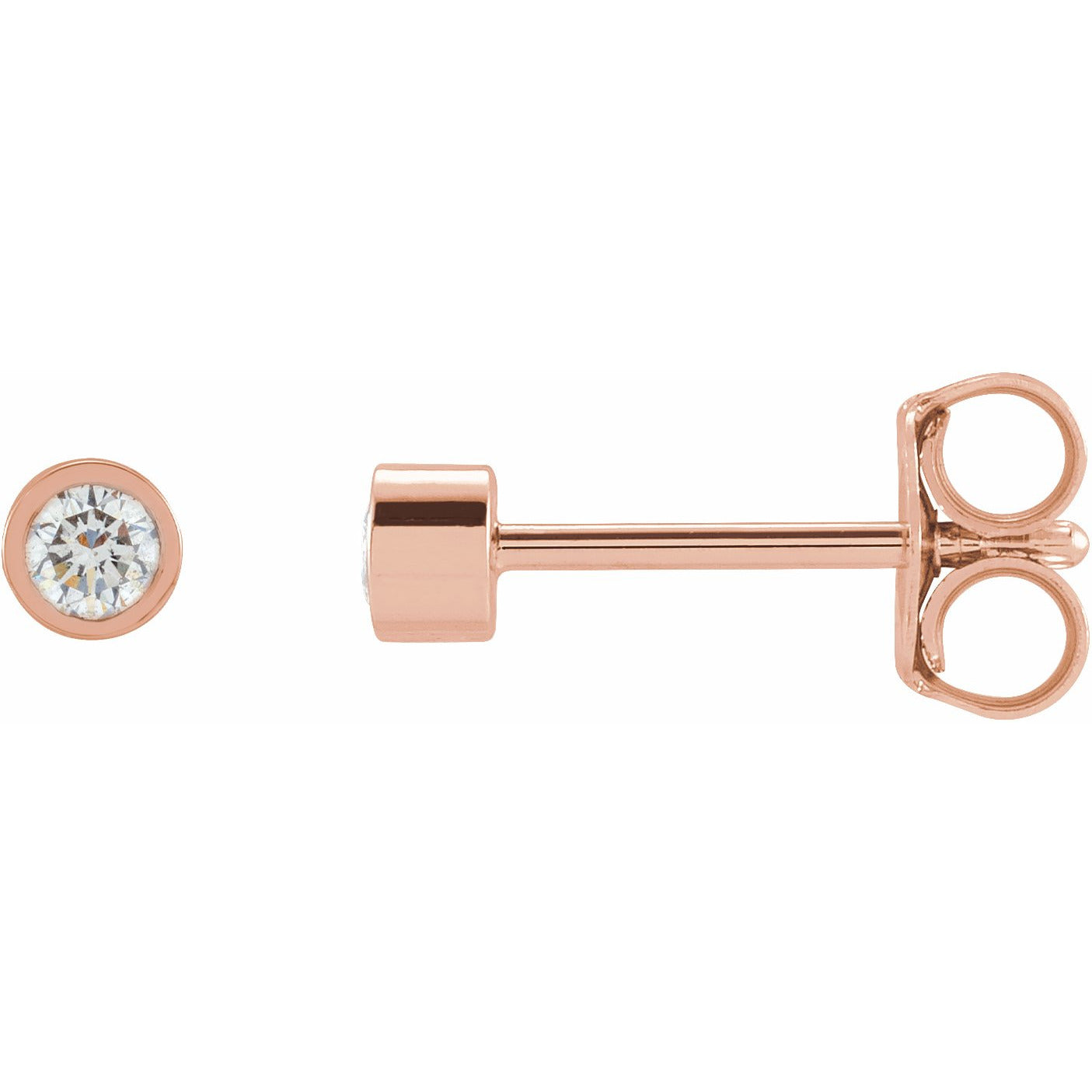 14K Rose .01 CTW Diamond Micro Stud Earrings