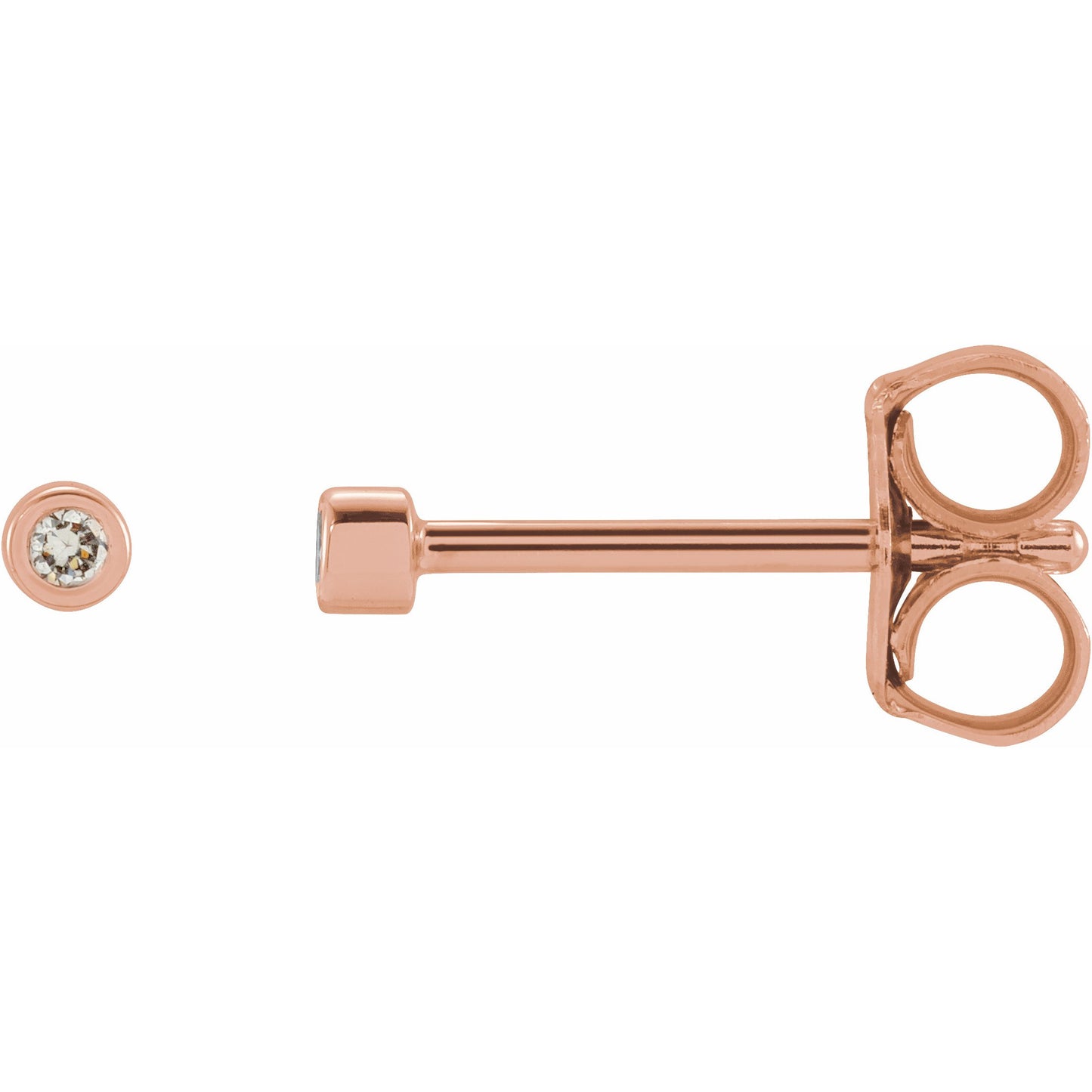 14K Rose .02 CTW Diamond Micro Stud Earrings