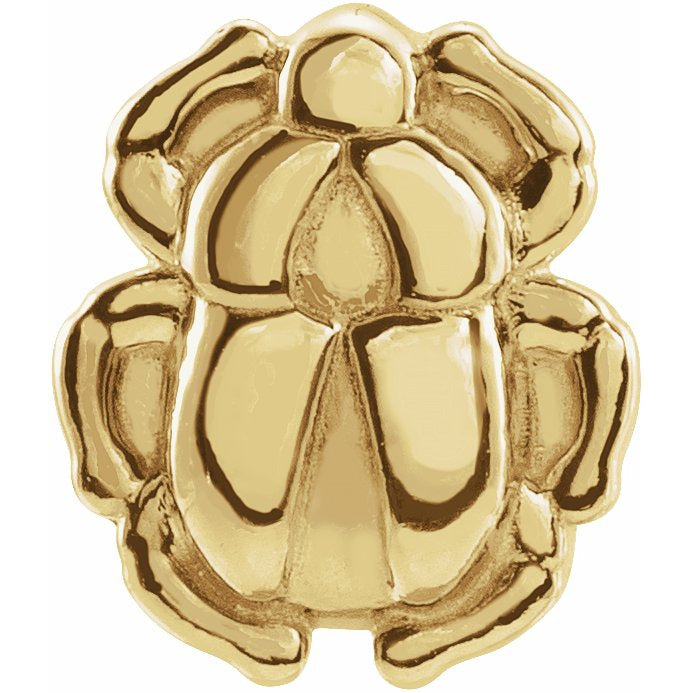 14K Yellow Tiny Scarab Earring