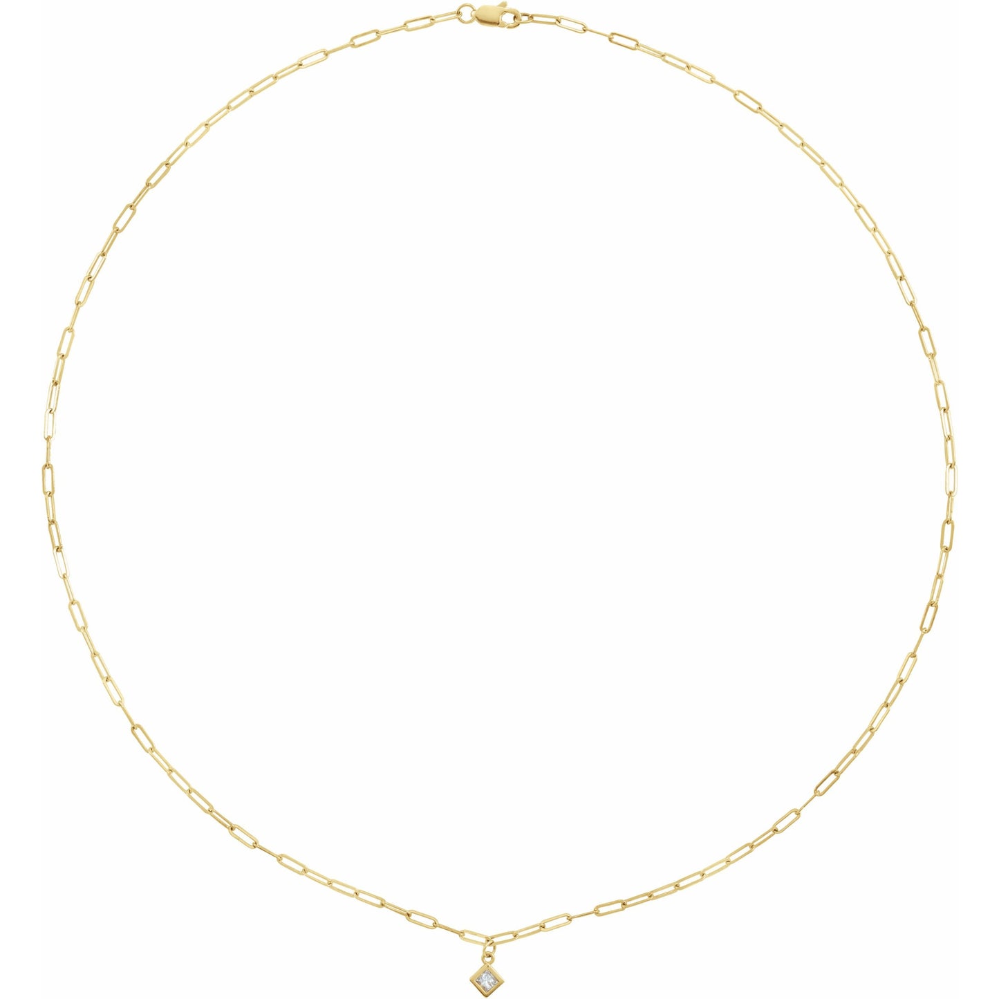 14K Yellow 1/6 CT Diamond Micro Bezel-Set 18 Necklace