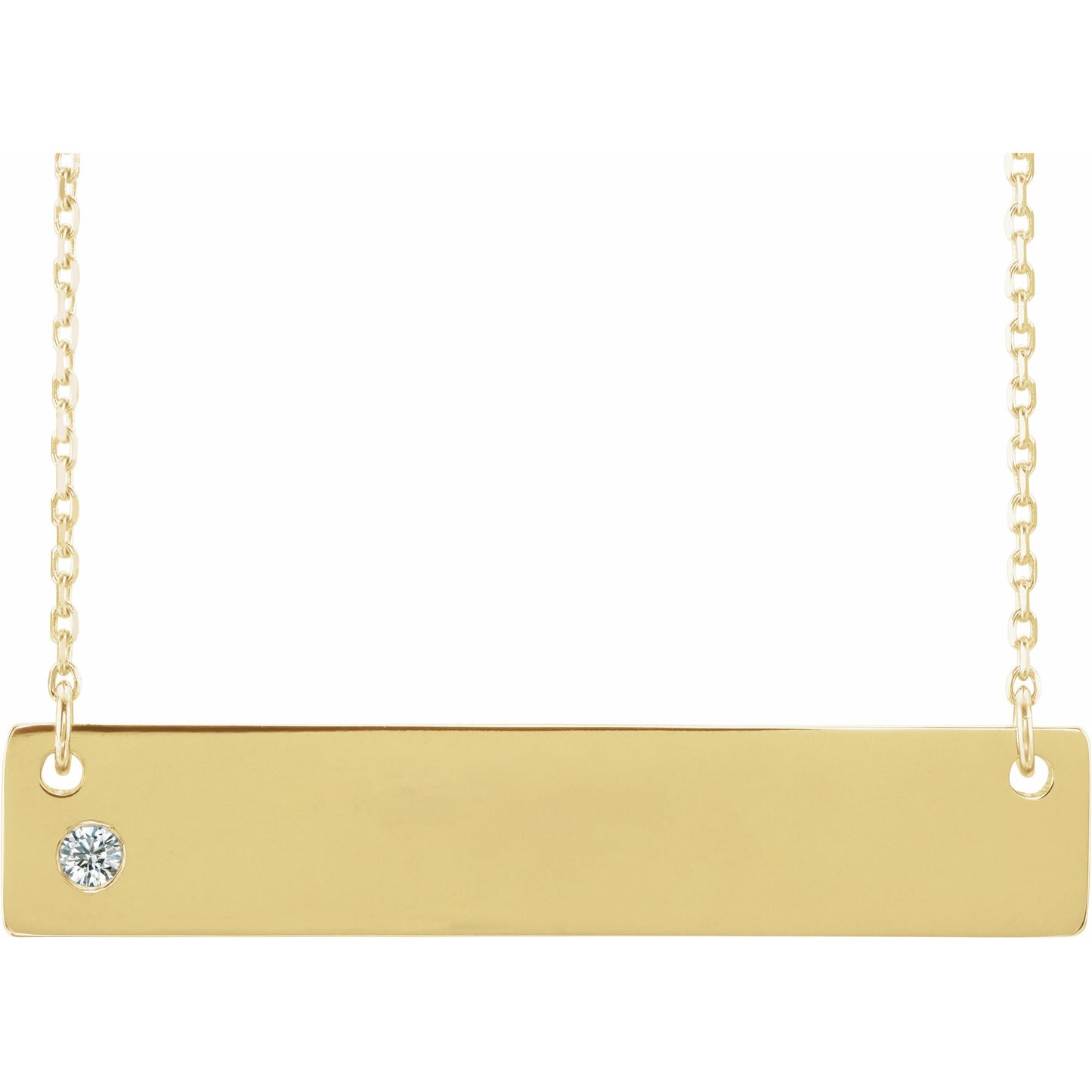 14K Yellow .03 CTW Diamond Family Bar 16-18 Necklace
