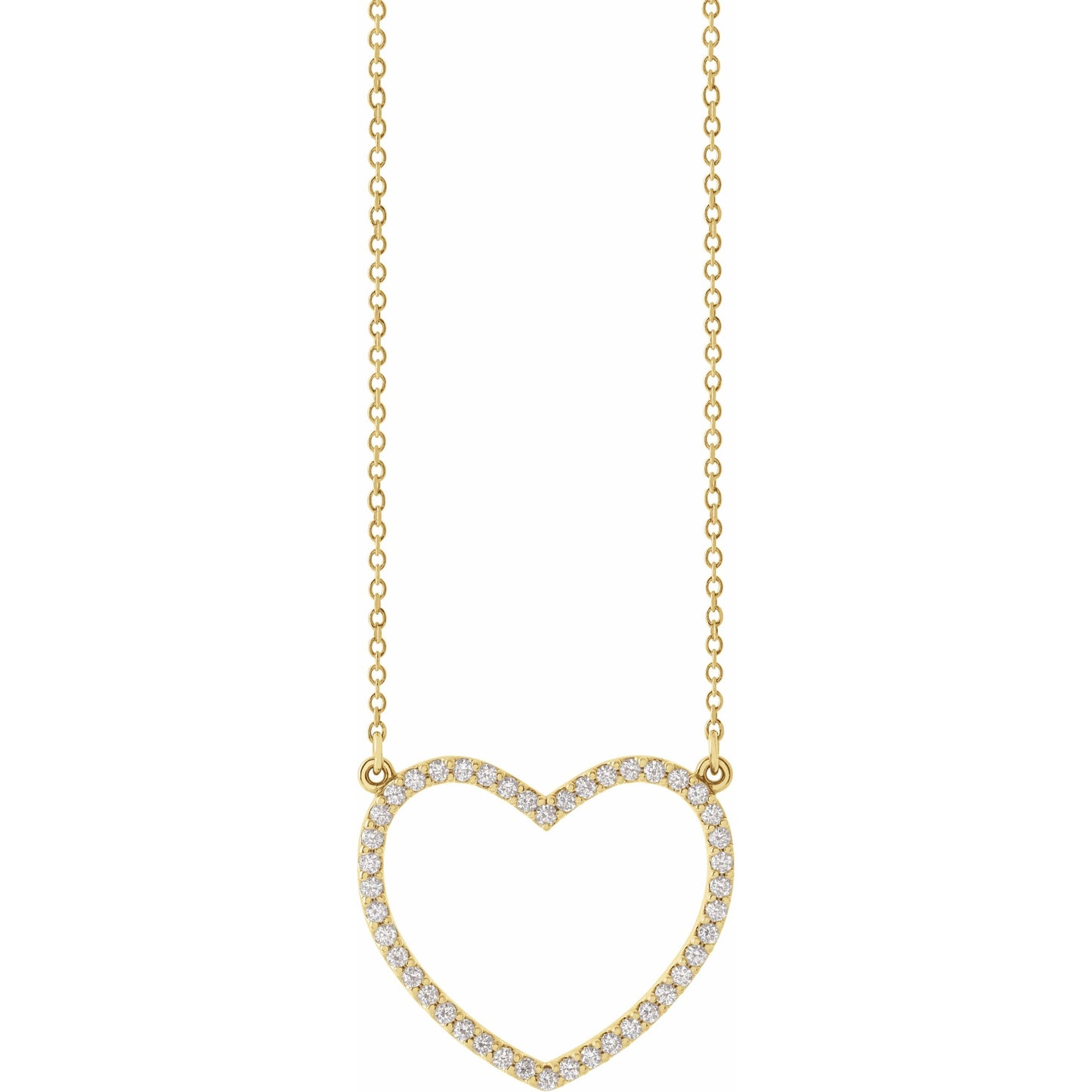14K Yellow 1/4 CTW Diamond Heart 16 Necklace