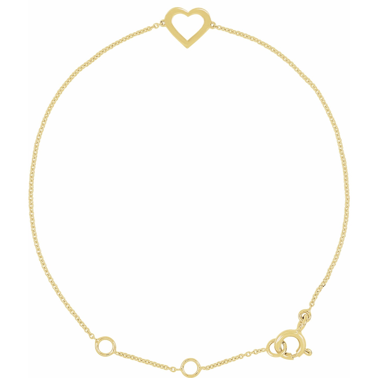 14K Yellow Heart Design 7 Bracelet