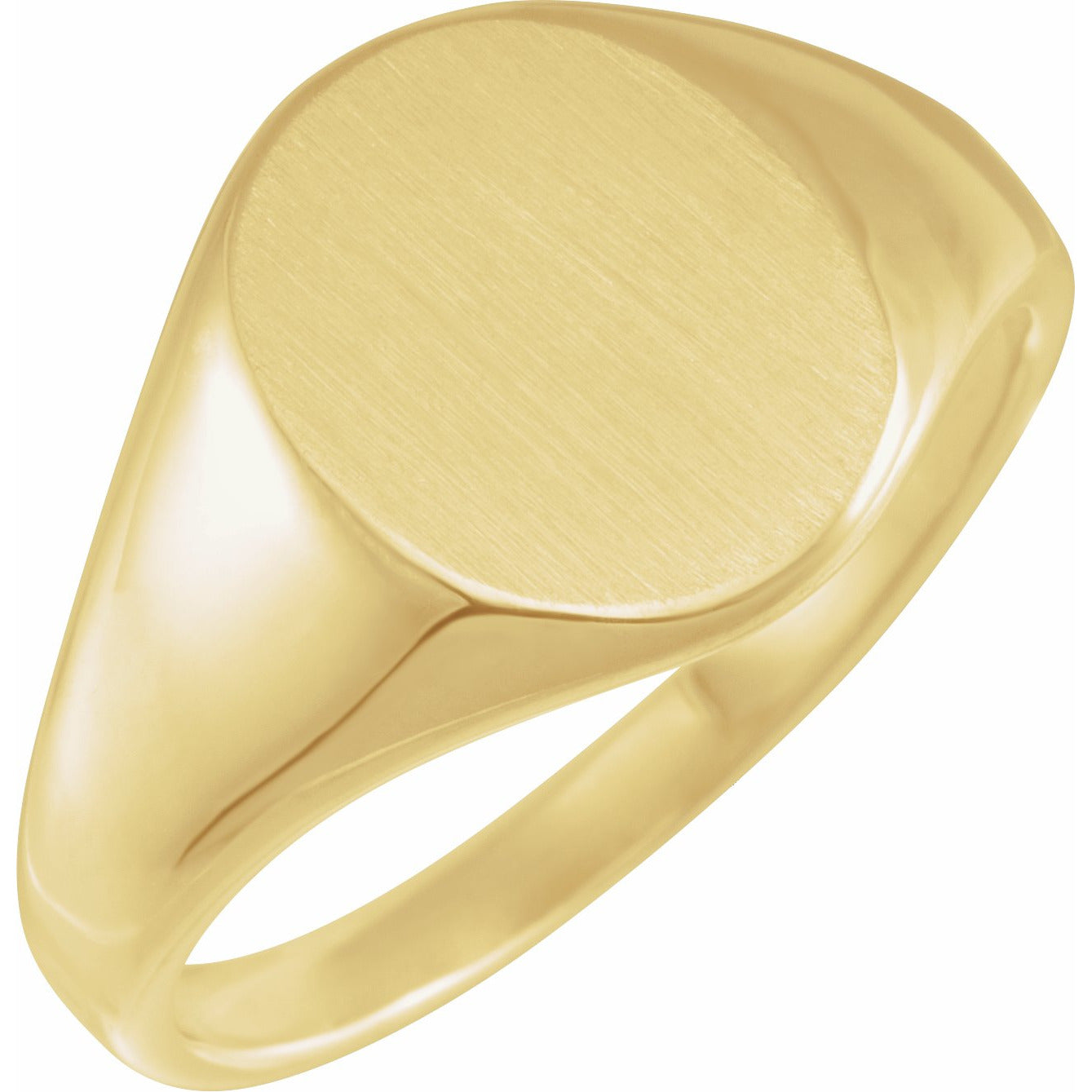 14K Yellow 14.6x12.1 mm Oval Signet Ring