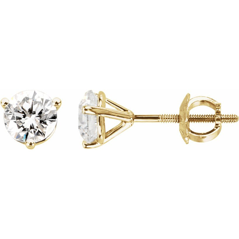 14K Yellow 1 1/2 CTW Diamond Earrings
