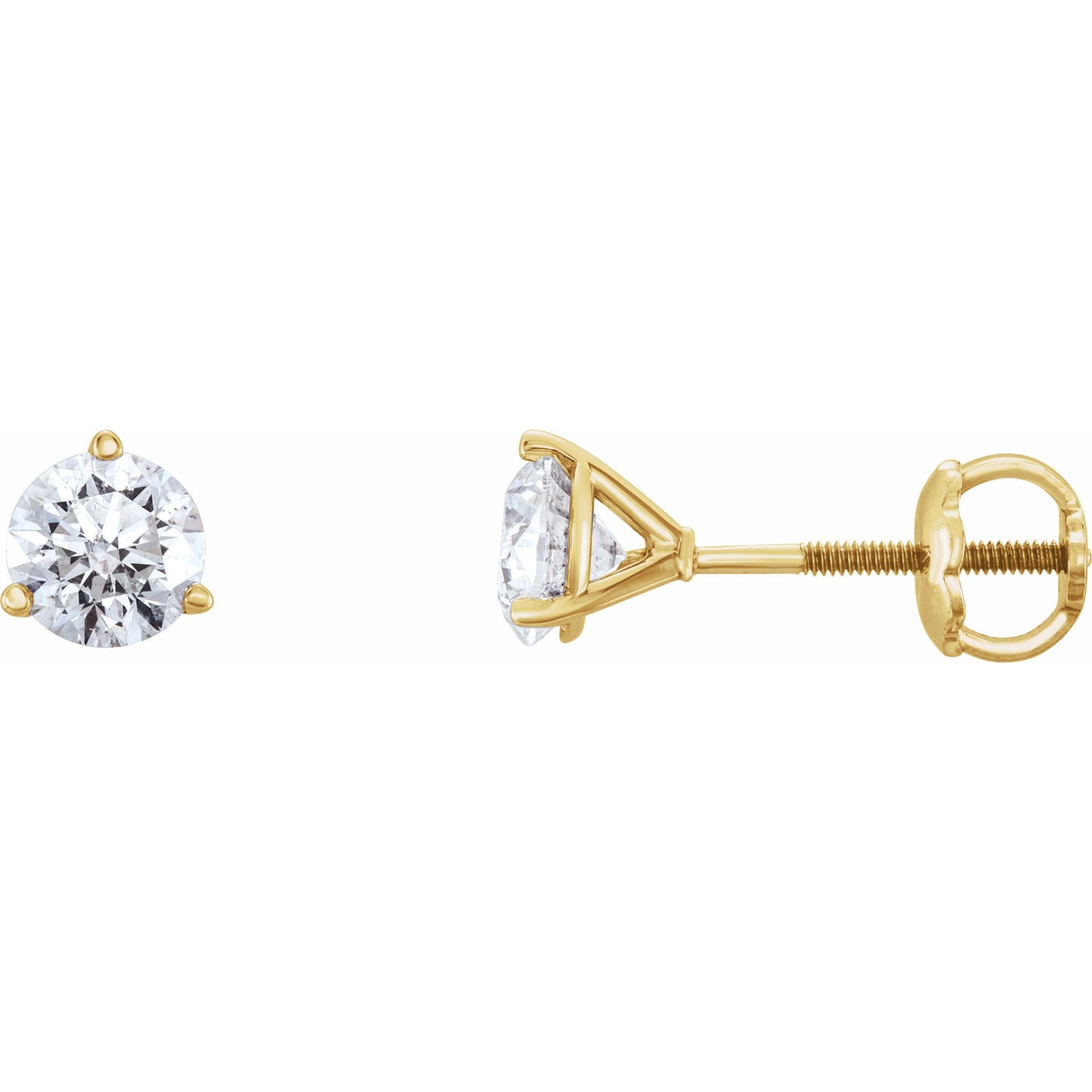 14K Yellow 3/4 CTW Diamond Earrings