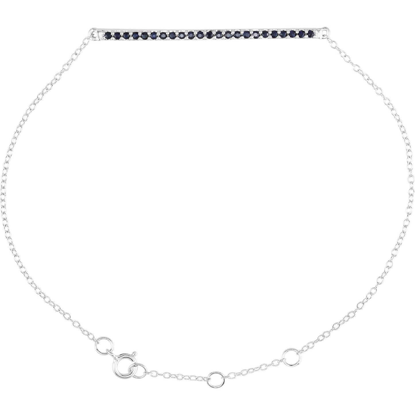 14K White Blue Sapphire 8 Bracelet