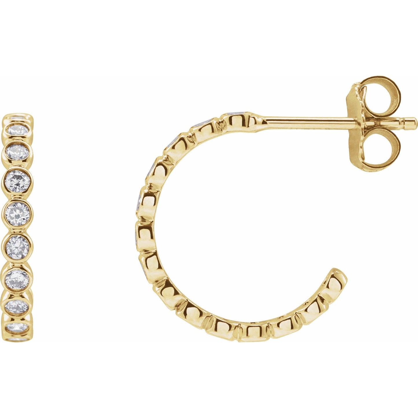 14K Yellow 3/8 CTW Diamond Huggies