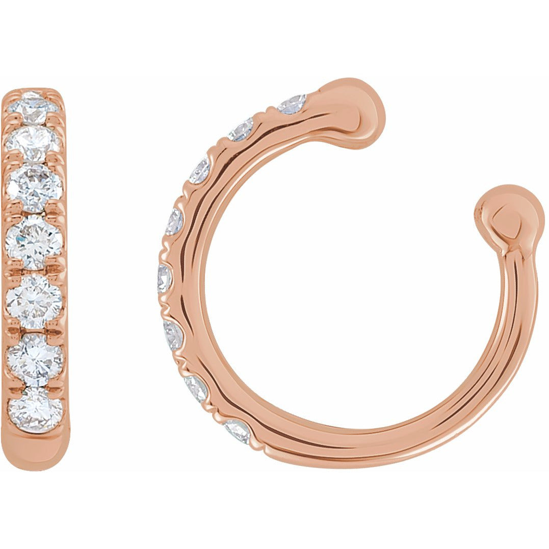 14K Rose 1/6 CTW Diamond Ear Cuff