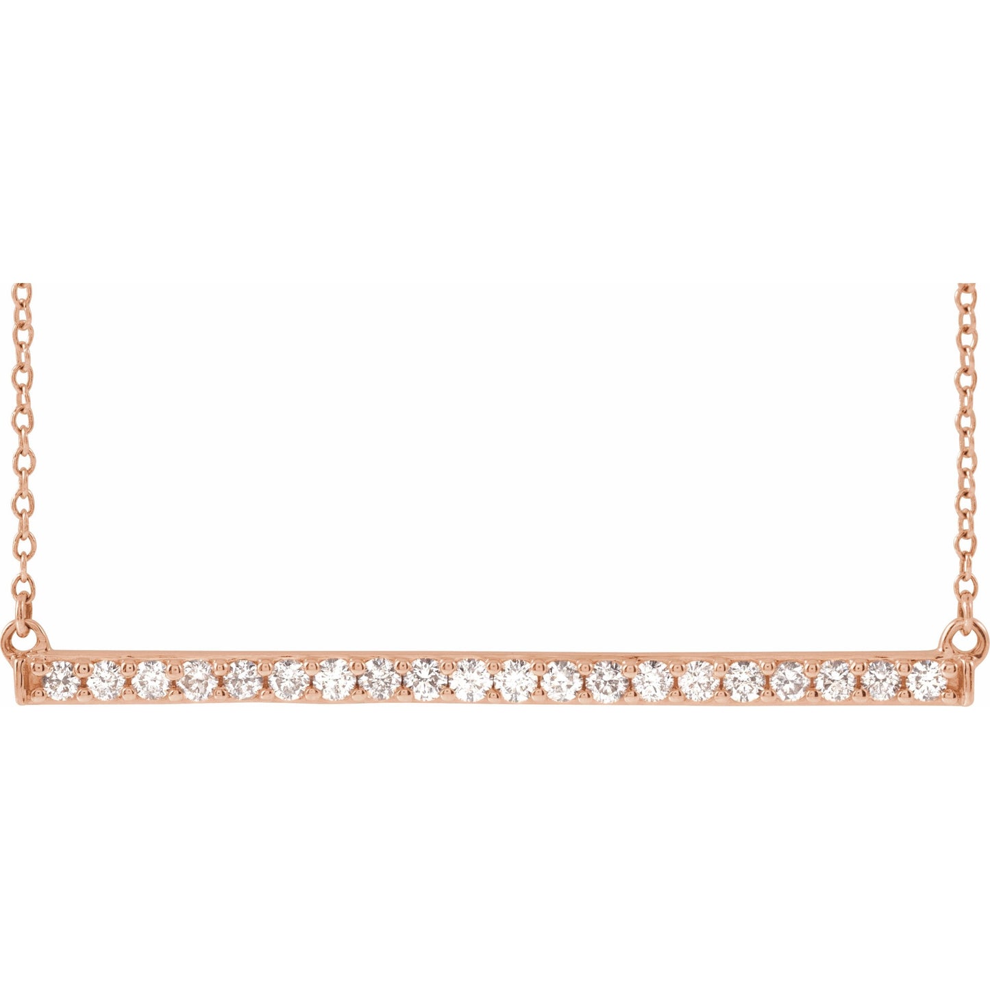 14K Rose 1/2 CTW Diamond Bar 16-18 Necklace