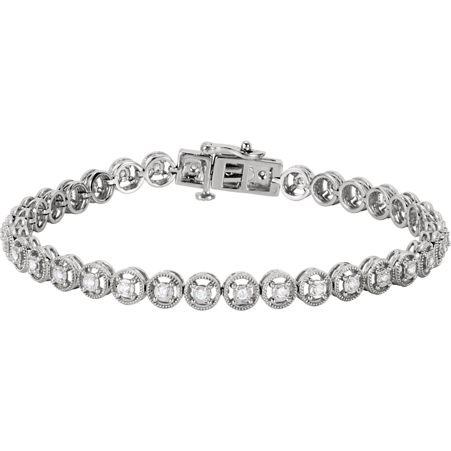 14K White 1/2 CTW Diamond Line 7.25 Bracelet
