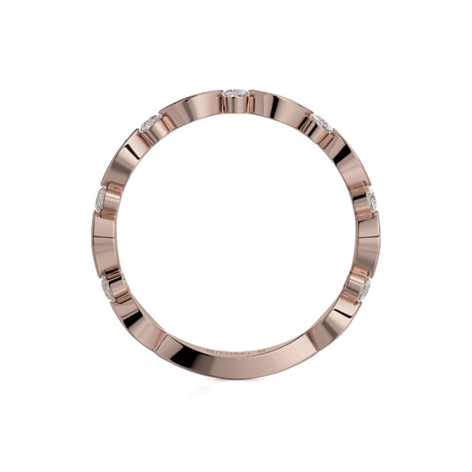 Michael M 18k Rose Gold Diamond Wedding Band