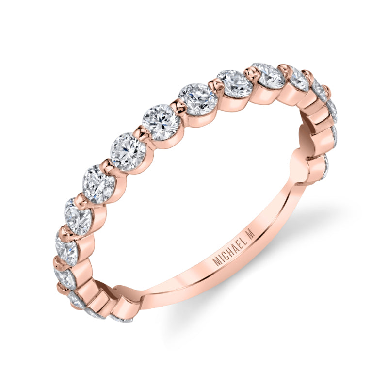 Michael M 18k Rose Gold Diamond Wedding Band