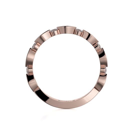 Michael M 18k Rose Gold Diamond Wedding Band