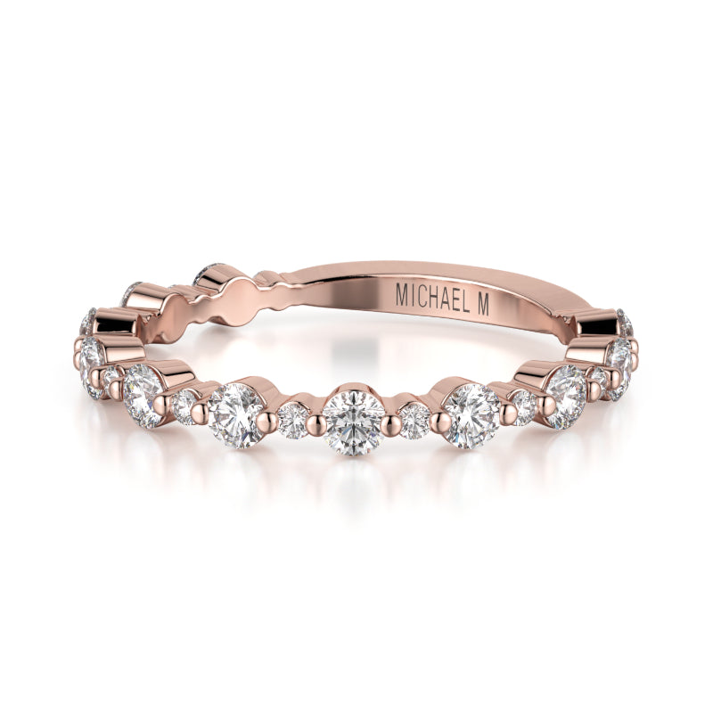 Michael M 18k Rose Gold Diamond Wedding Band