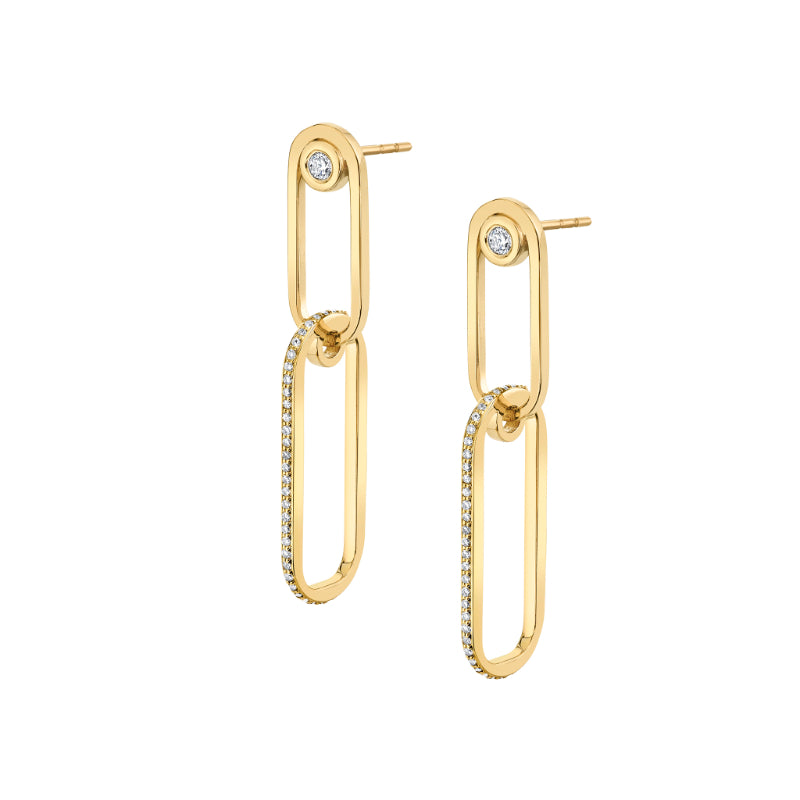 Michael M 14k Yellow Gold Diamond Earring