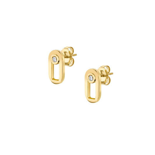 Michael M 14k Yellow Gold Diamond Earring
