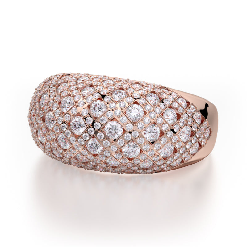 Michael M 18k Gold Rose Diamond Ring