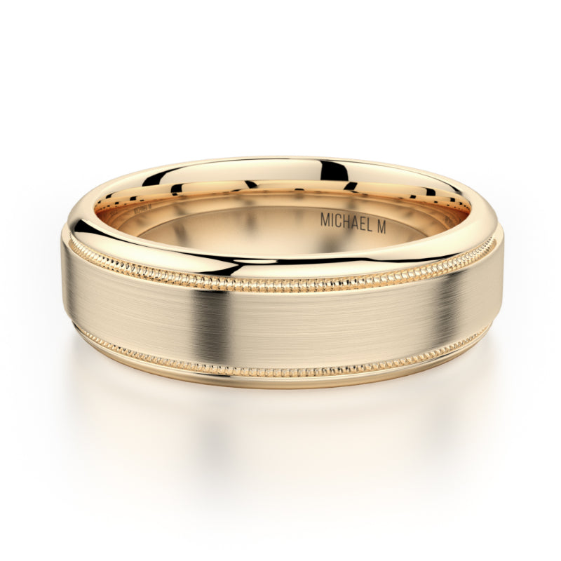 Michael M 18k Yellow Gold Men's Wedding Band