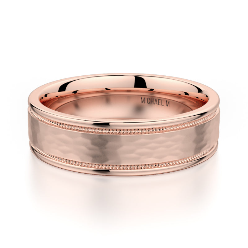 Michael M 18k Rose Gold Men's Wedding Band