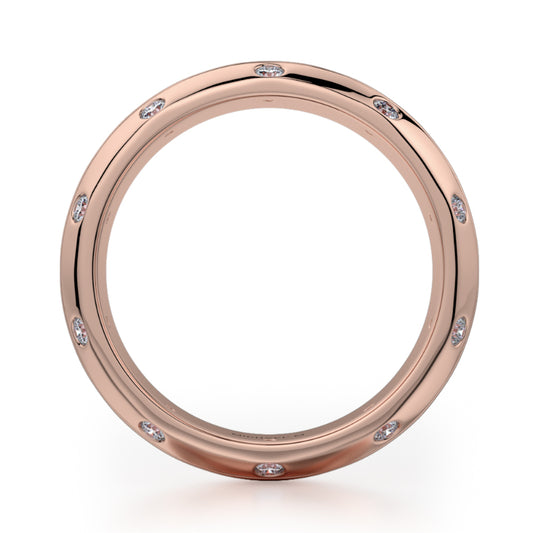 Michael M 18k Rose Gold Diamond Men's Wedding Band